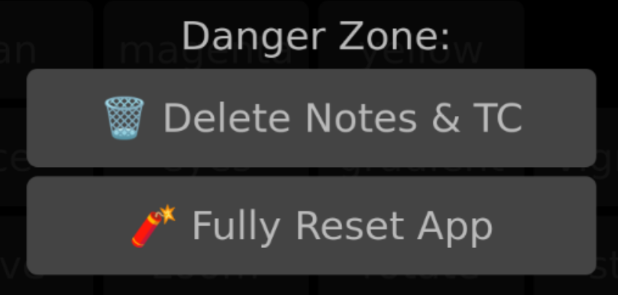 Delete & Reset Buttons