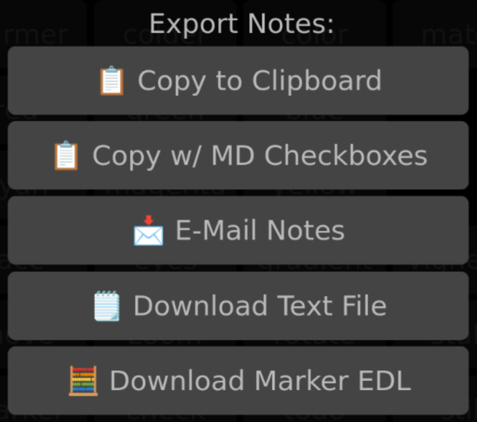 Exporting Notes